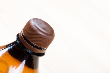 the neck of a plastic bottle macro