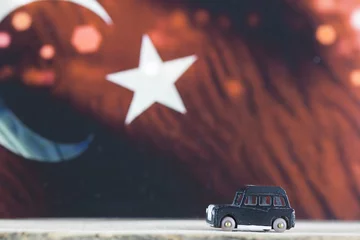 Rolgordijnen Turkey Flag and Car © lucid_dream