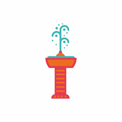 Fountain with drinking water. Vector icon. park fountain
