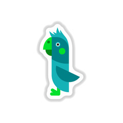 Vector illustration in paper sticker style parrot Cockatoo
