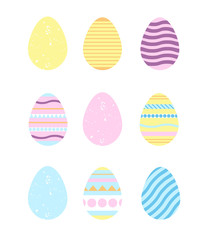Set of flat design easter eggs.
