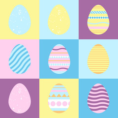 Set of flat design easter eggs.