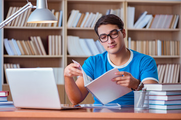 Student preparing for college exams