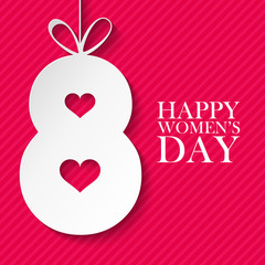 8 March international happy women's day celebration card. Vector illustration.