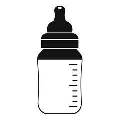 Baby milk bottle icon, simple style