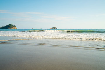 surfing on the beach