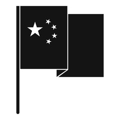 China flag icon, simple style