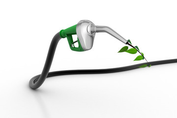 bio fuel concept with fueling nozzle leaf