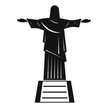 The Christ the Redeemer statue icon, simple style