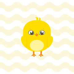 Baby shower illustration with cute chick suitable for baby shower invitation card, postcard, and nursery wall