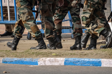 Army men are walking