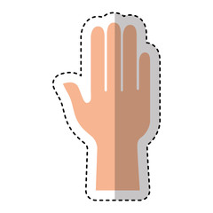 Obraz premium hand human silhouette icon vector illustration design