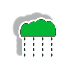 Rain Icon in trendy sticker style