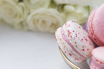 Close up of Pastel macaroons