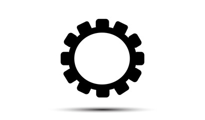 Gear wheel isolated on a white background and shadow. Concept of technology,. Symbol of construction.