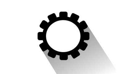 Gear wheel isolated on a white background and shadow. Concept of technology,. Symbol of construction.