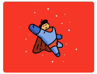 Vector illustration of super hero cartoon character
