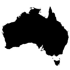 Детальная карта Австралии в высоком разрешении. Векторная иллюстрация.