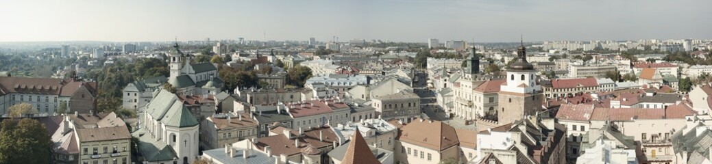 Fototapeta na wymiar Panorama Lublina z Wieży Trynitarskiej