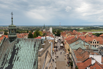 Obraz premium Sandomierz, one of the most beautiful towns in southeastern Poland. Panoramic view from Opatowska Gate. Poland.