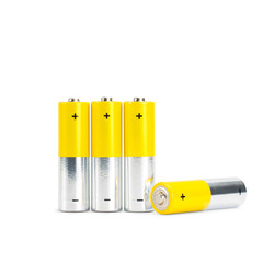 AA Battery Closeup on white Background