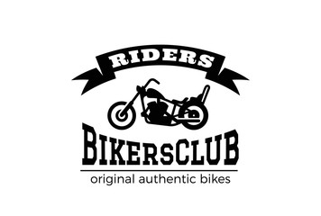 Motor Bike Chopper Logo vector Bikers club Vintage Label