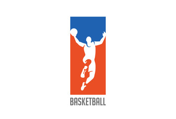 Basketball Player silhouette Logo design vector. Sport icon