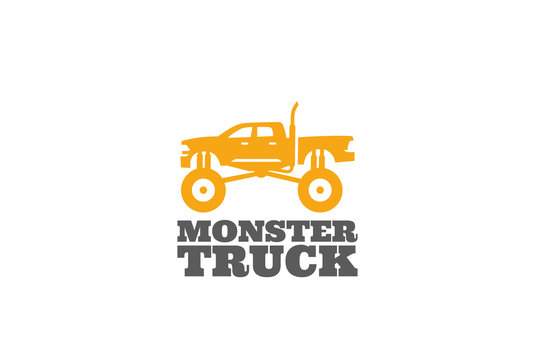 Monster truck Logo design vector template
