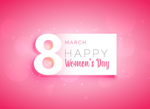 pink woman's day greeting card design