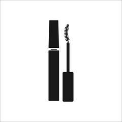 Mascara simple silhouette icon on background