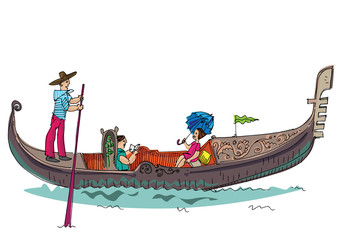 vintage gondola - cartoon