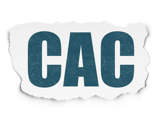 Naklejka na ściany i meble Stock market indexes concept: CAC on Torn Paper background