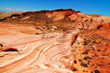 The wave in the Valley of Fire State Park in the western part of the USA