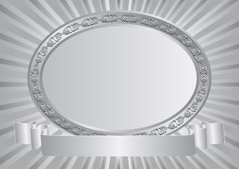Silver background with decorative frame