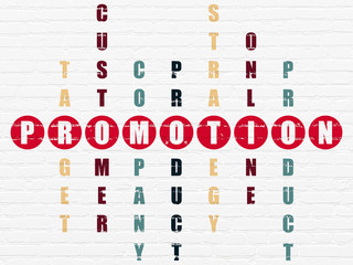 Marketing concept: Promotion in Crossword Puzzle