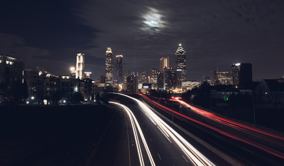 Fototapeta na wymiar Atlanta night city skyline