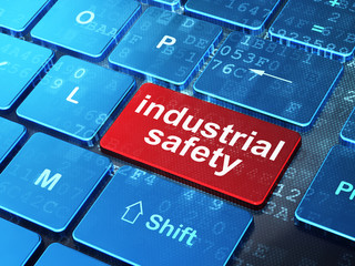 Fototapeta premium Constructing concept: Industrial Safety on computer keyboard background
