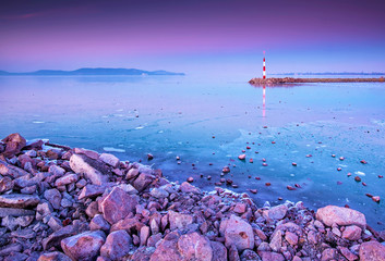 Fototapeta premium Sunset over lake Balaton