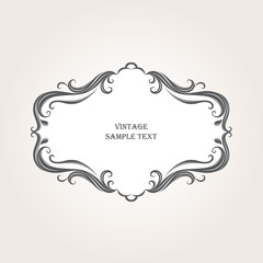 Beautiful floral frame in vintage style. Element for design.