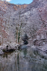 Source du Lison à Nans-sous-Sainte-Anne en hiver