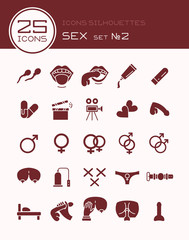 Icons silhouettes sex set №2