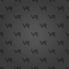 Seamless vector dark pattern with VR logos. Virtual reality logos