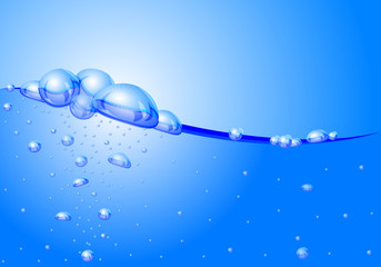 Surface water bubbles over water