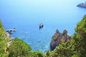 Beautiful sea landscape, Corfu, Greece