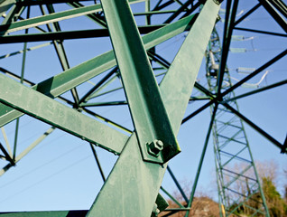 Detail of the grenn electric pylon. 