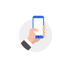 Hand with smartphone illustration