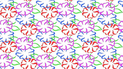 cute colorful flowers pattern background