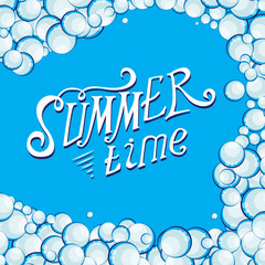 Colored Summer Time Vector Background Illustration.