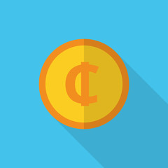 currency symbol on gold coin Ghana Cedi