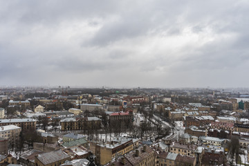 Panorama of Riga city Latvia,in winter day